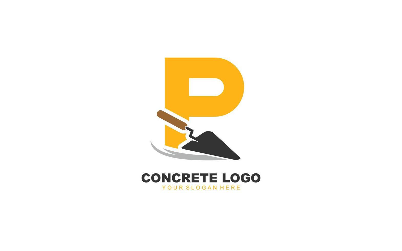 p costruzione logo design ispirazione. vettore lettera modello design per marca.