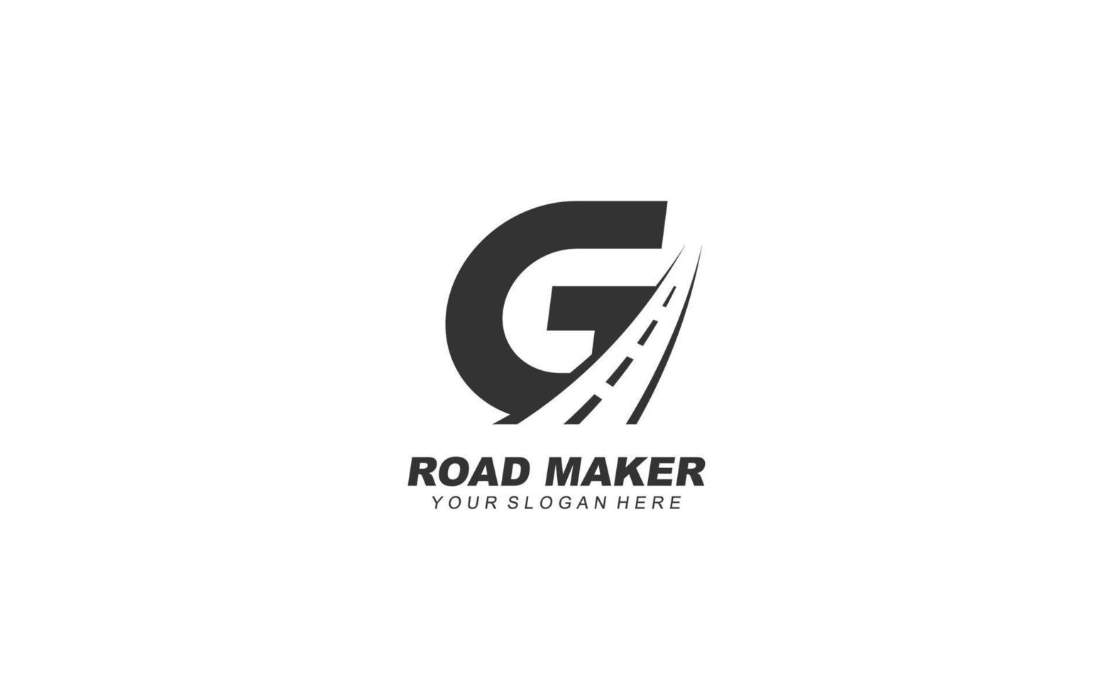 g asfalto logo design ispirazione. vettore lettera modello design per marca.