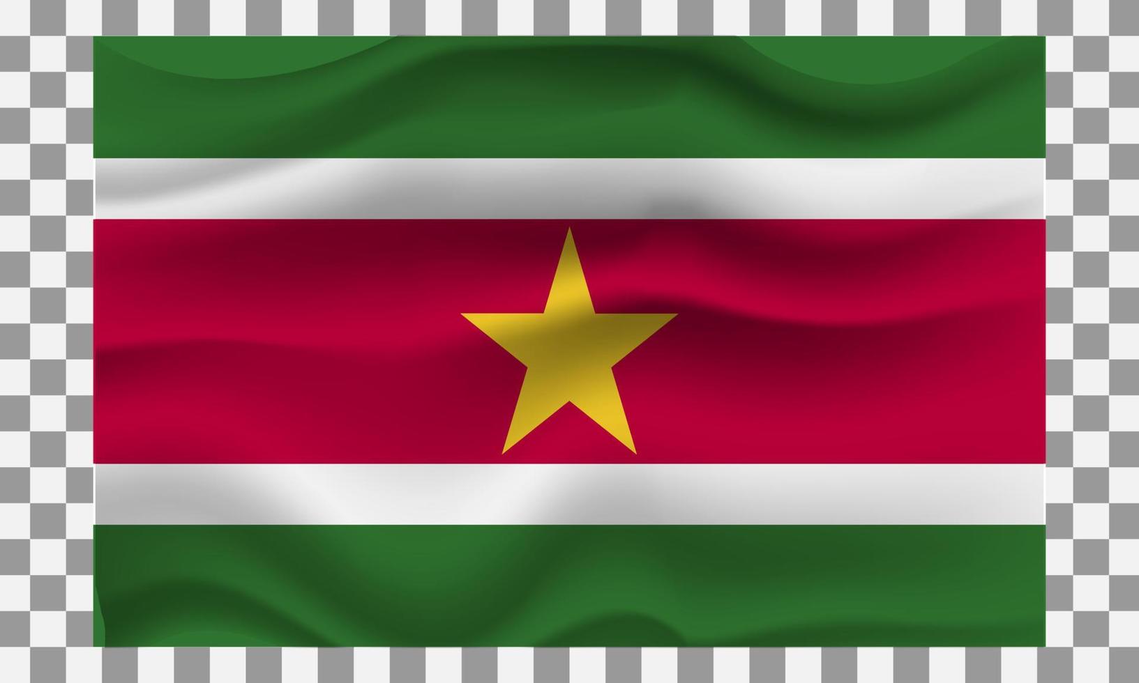 suriname 3d bandiera stato simbolo isolato su sfondo nazionale striscione. saluto carta nazionale indipendenza giorno di il repubblica di suriname. illustrazione bandiera con realistico stato bandiera. vettore