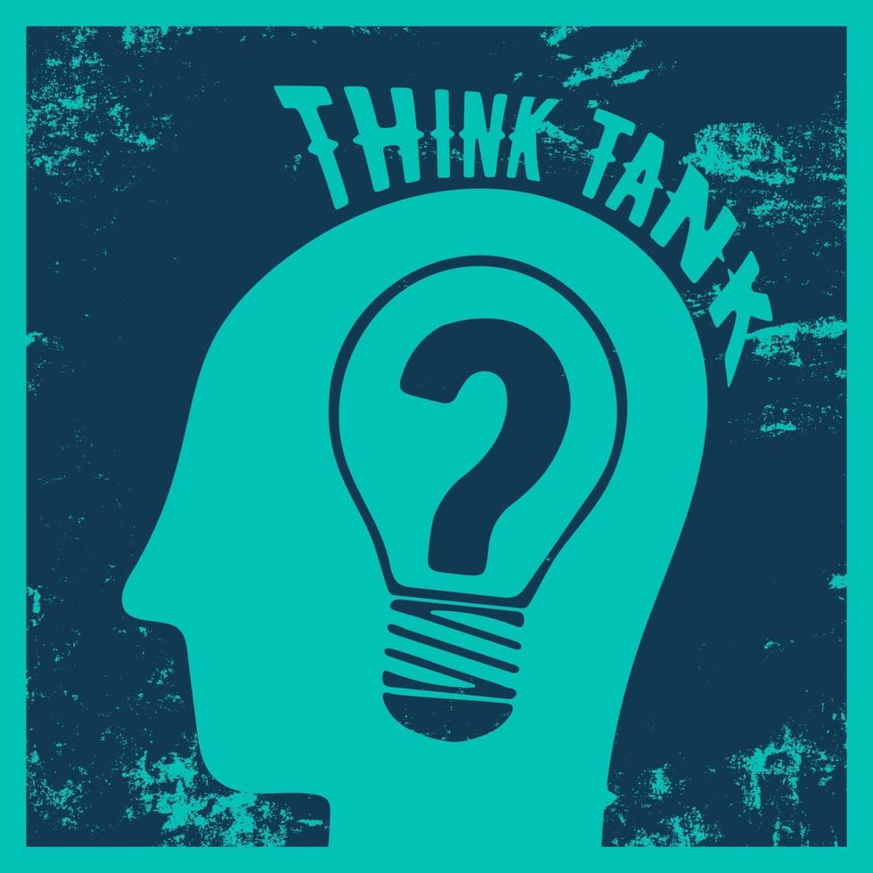 Think Tank quote tipografia per t-shirt stamp, t-shirt, applique, slogan di moda, badge, etichette di abbigliamento, jeans o altri prodotti di stampa. illustrazione vettoriale