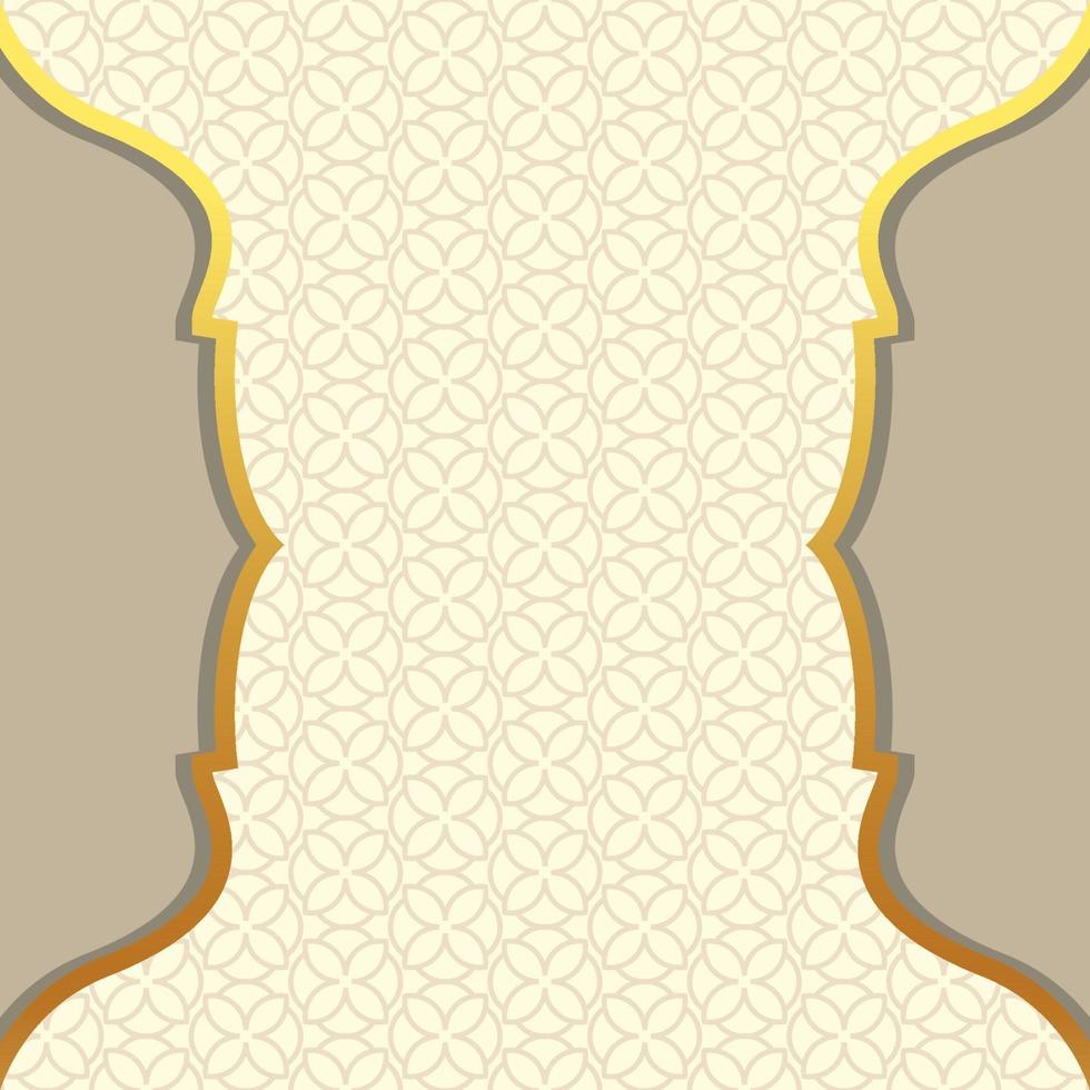 cornice rettangolare con sfondo ornamento arabo tradizionale per carta di invito. Kareem Ramadan. design moderno della copertina. illustrazione vettoriale. vacanza islamica. modello di poster del mese musulmano del ramadan. vettore