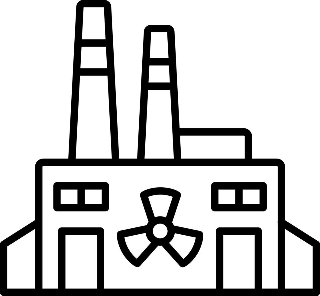 nucleare fabbrica icona stile vettore