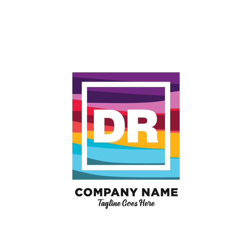 dr iniziale logo con colorato modello vettore. vettore