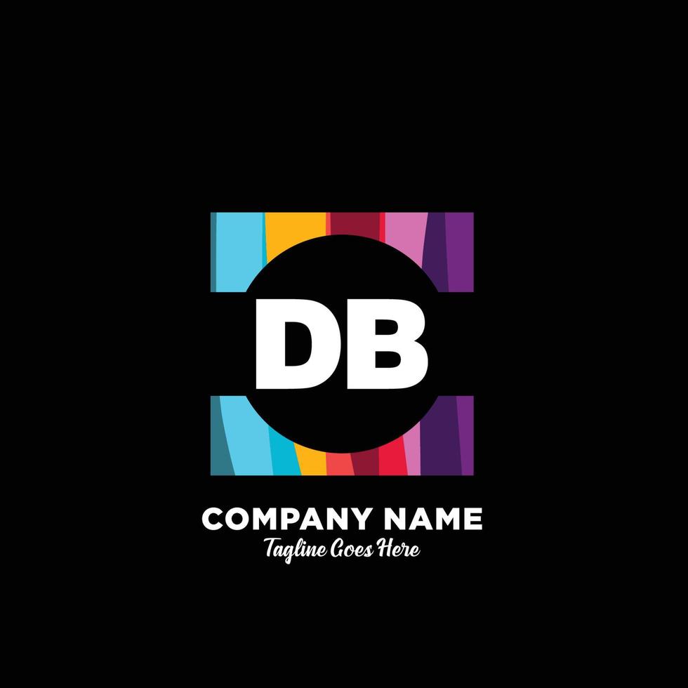 db iniziale logo con colorato modello vettore. vettore