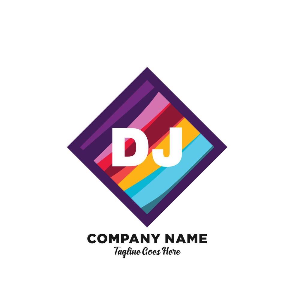 dj iniziale logo con colorato modello vettore. vettore