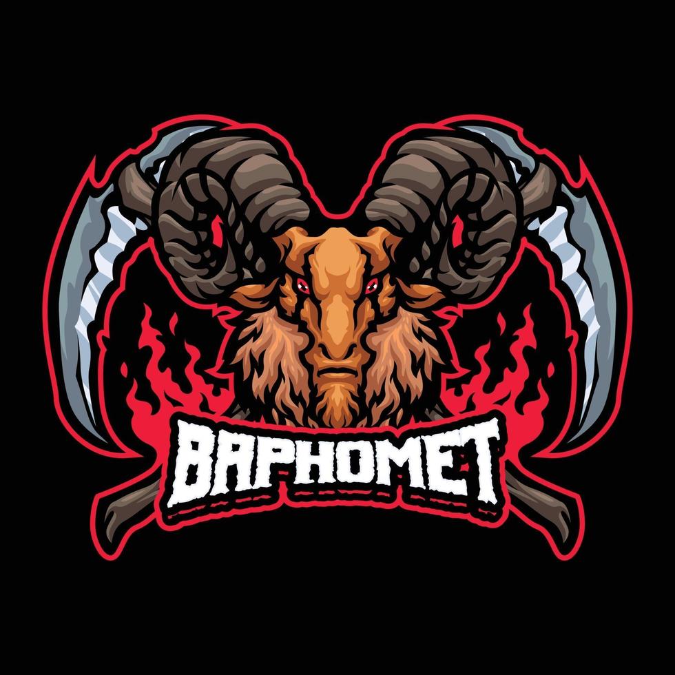 personaggio mascotte baphomet vettore