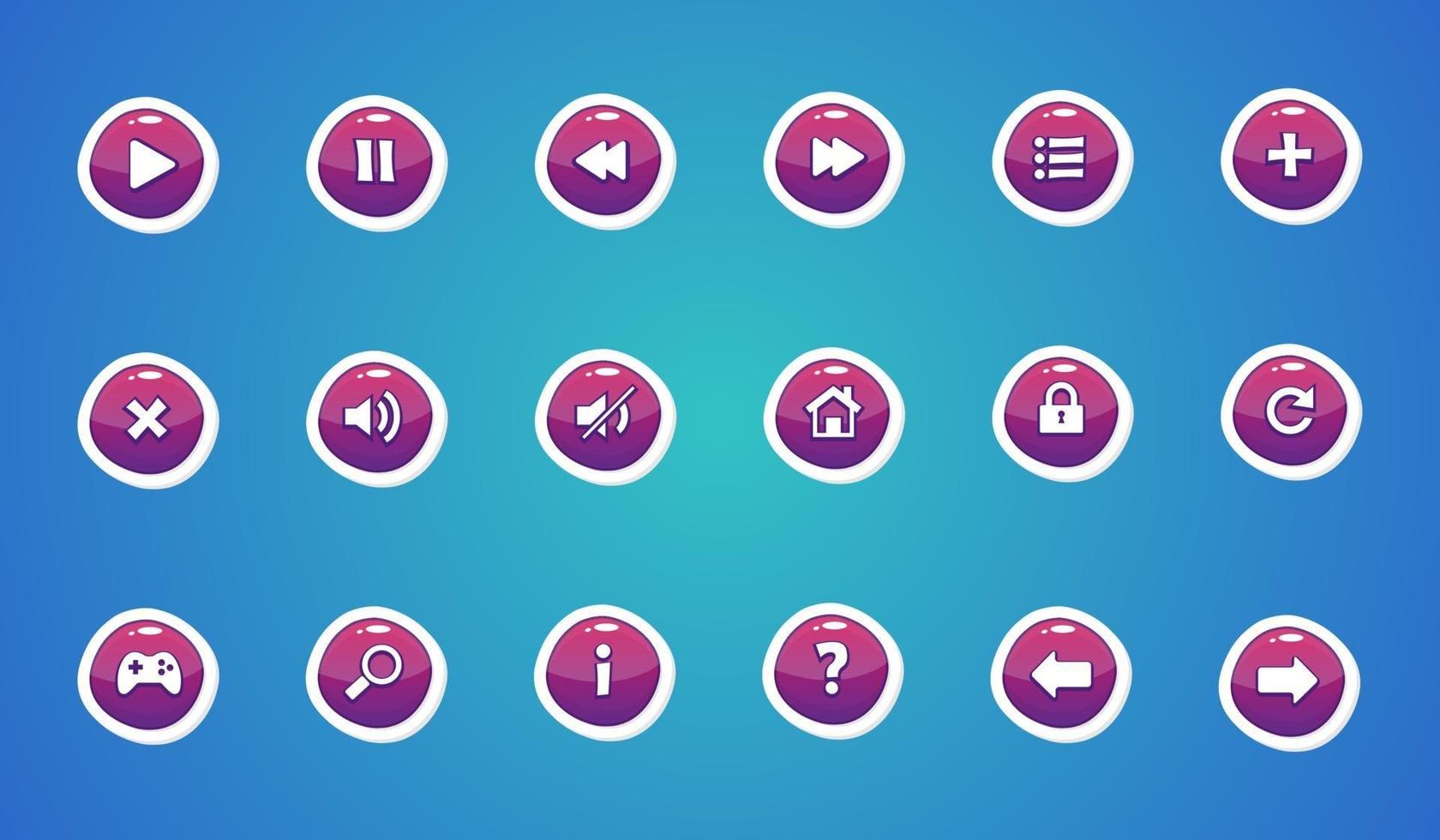 set di pulsanti dell'interfaccia utente, elemento di design del gioco vettore