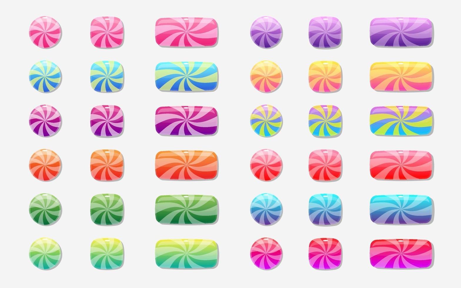 set di pulsanti colorati di design del gioco vettore