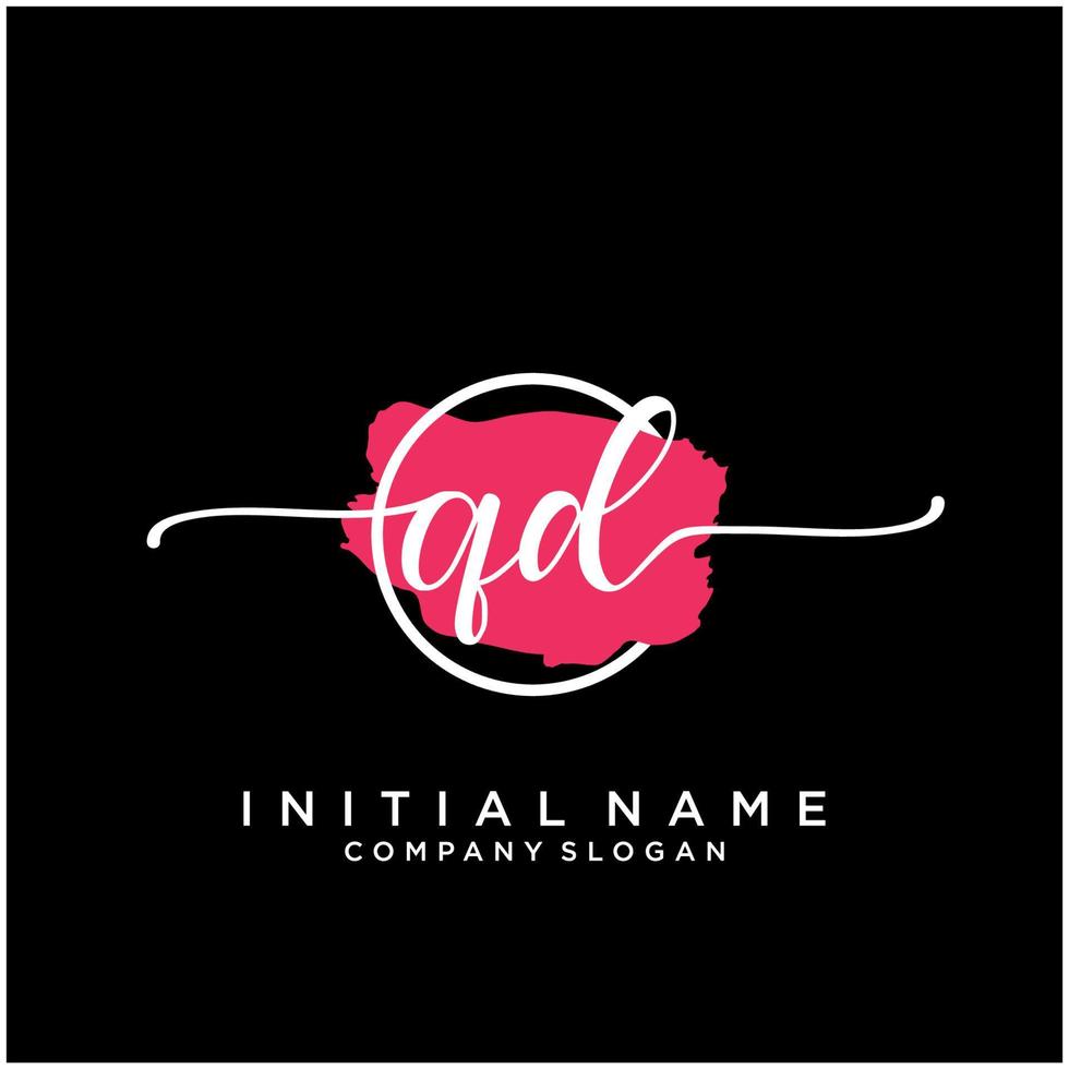 iniziale qd femminile logo collezioni modello. grafia logo di iniziale firma, nozze, moda, gioielliere, boutique, floreale e botanico con creativo modello per qualunque azienda o attività commerciale. vettore