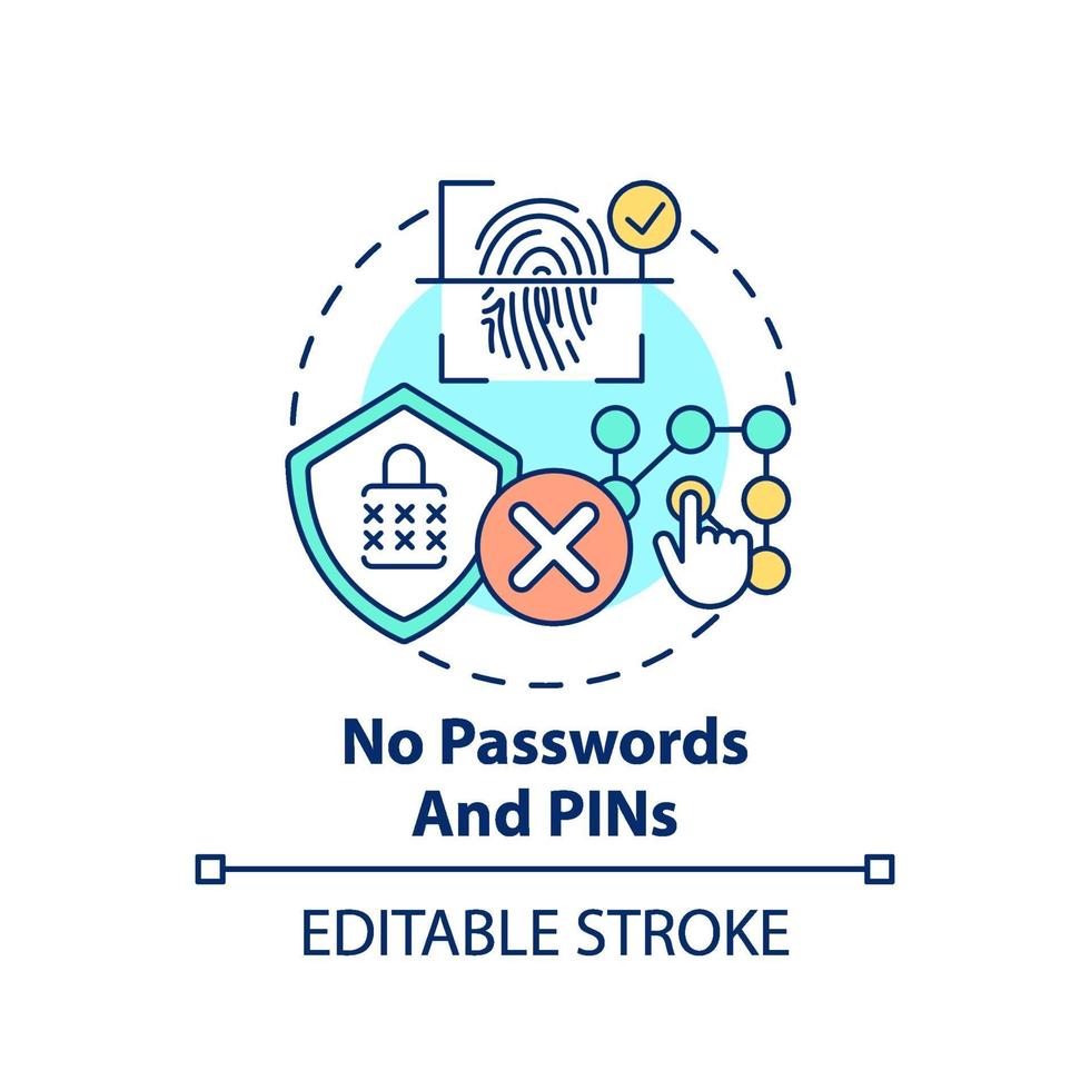 nessuna icona del concetto di password e pin vettore