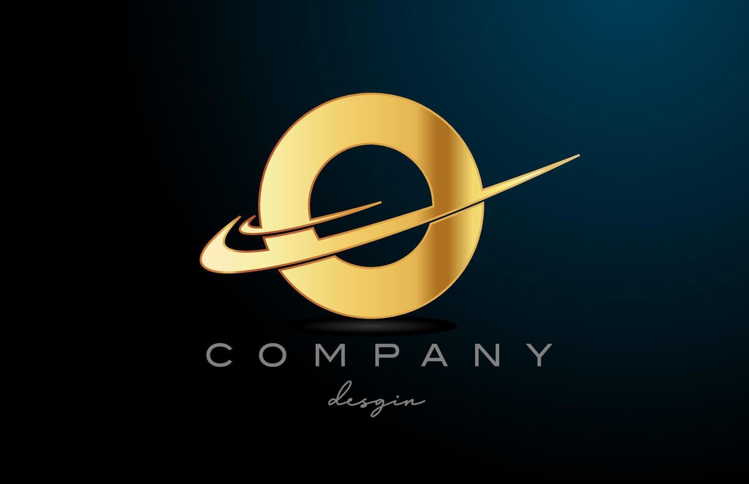 o alfabeto lettera logo con Doppio swoosh nel oro d'oro colore. aziendale creativo modello design per azienda vettore