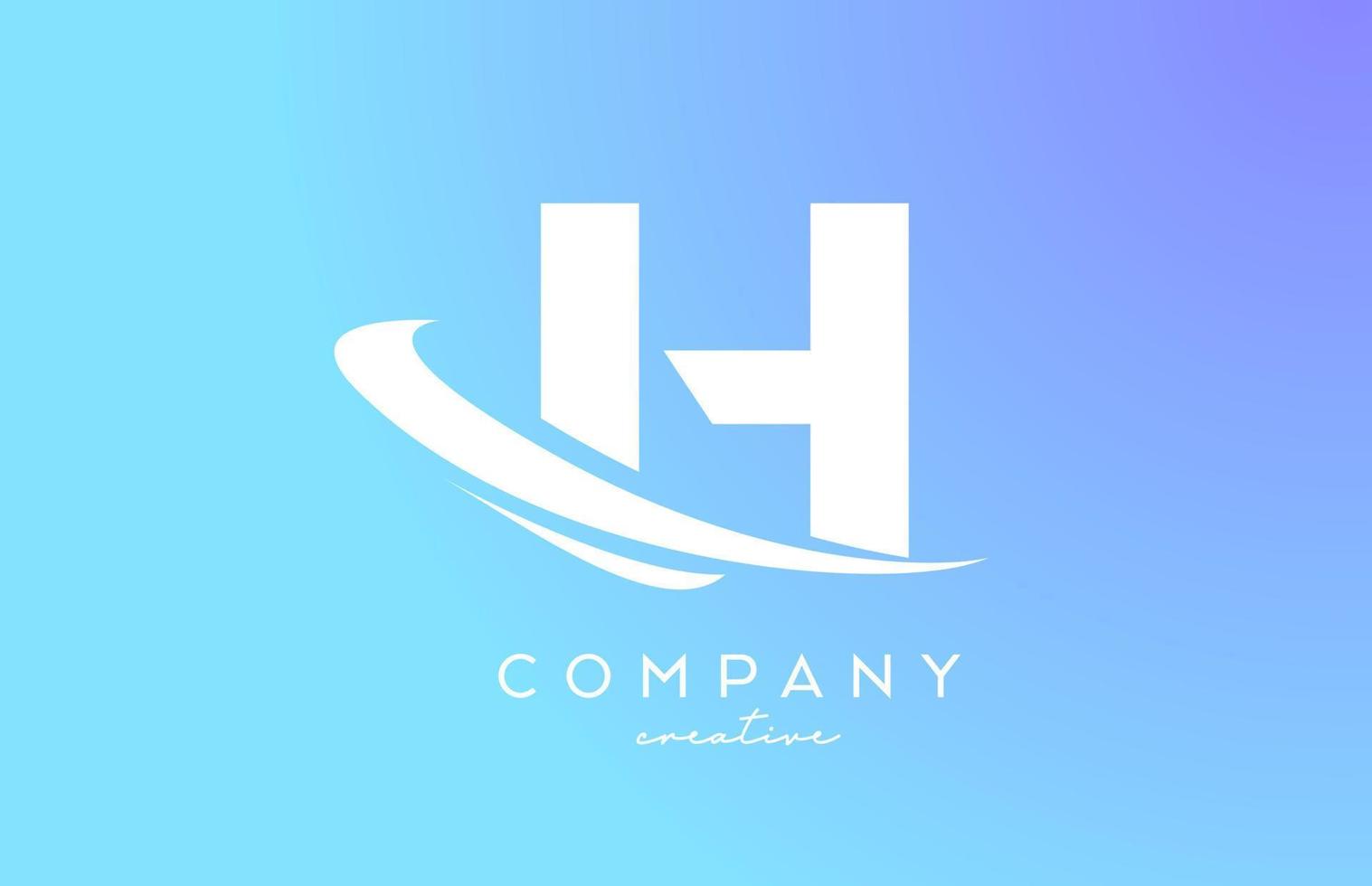 blu pastello colore h alfabeto lettera logo icona con svolazzare. creativo modello design per attività commerciale e azienda vettore