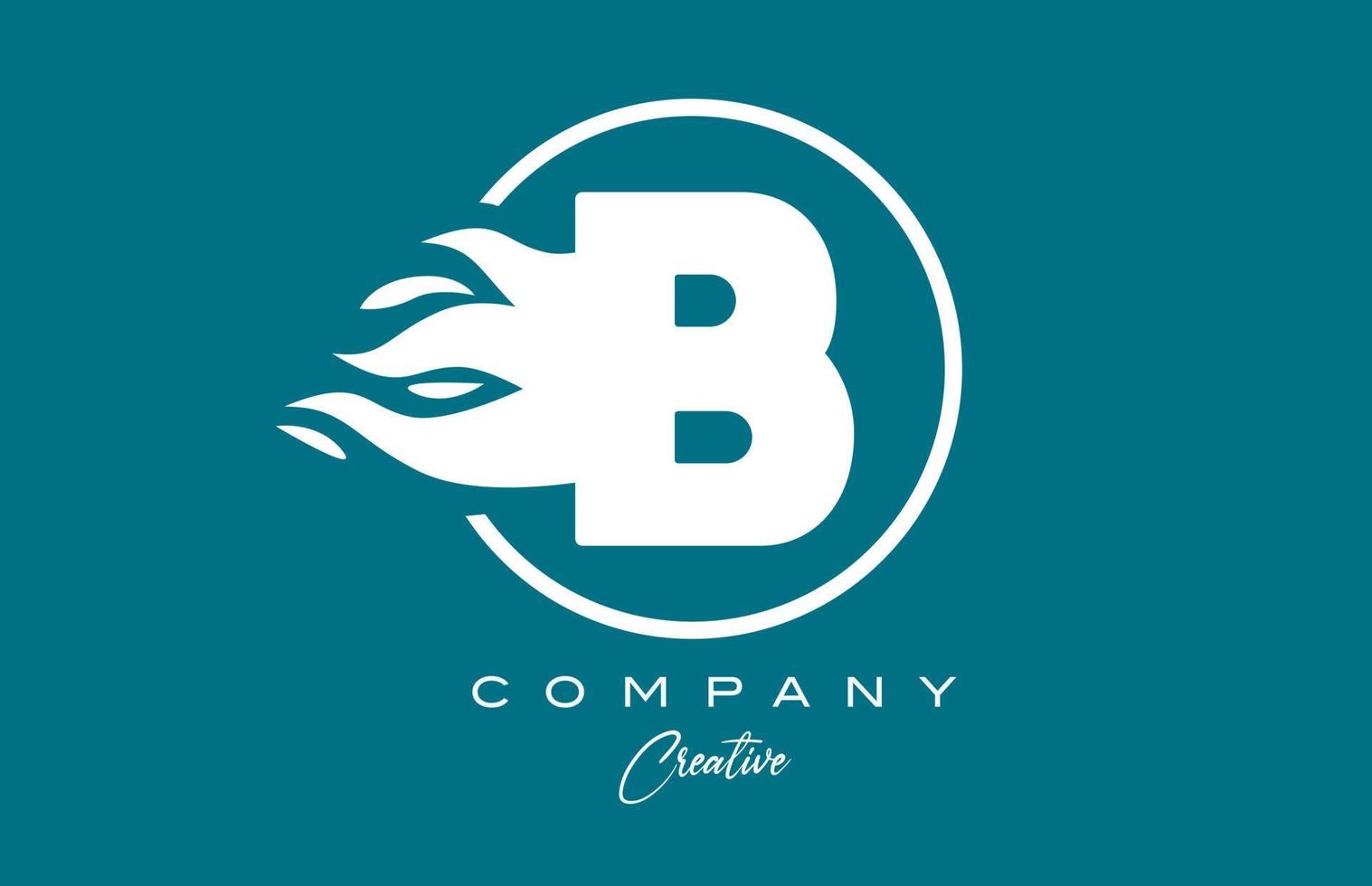 B blu bianca alfabeto lettera icona per aziendale con fiamme. fuoco design per un' azienda logo vettore