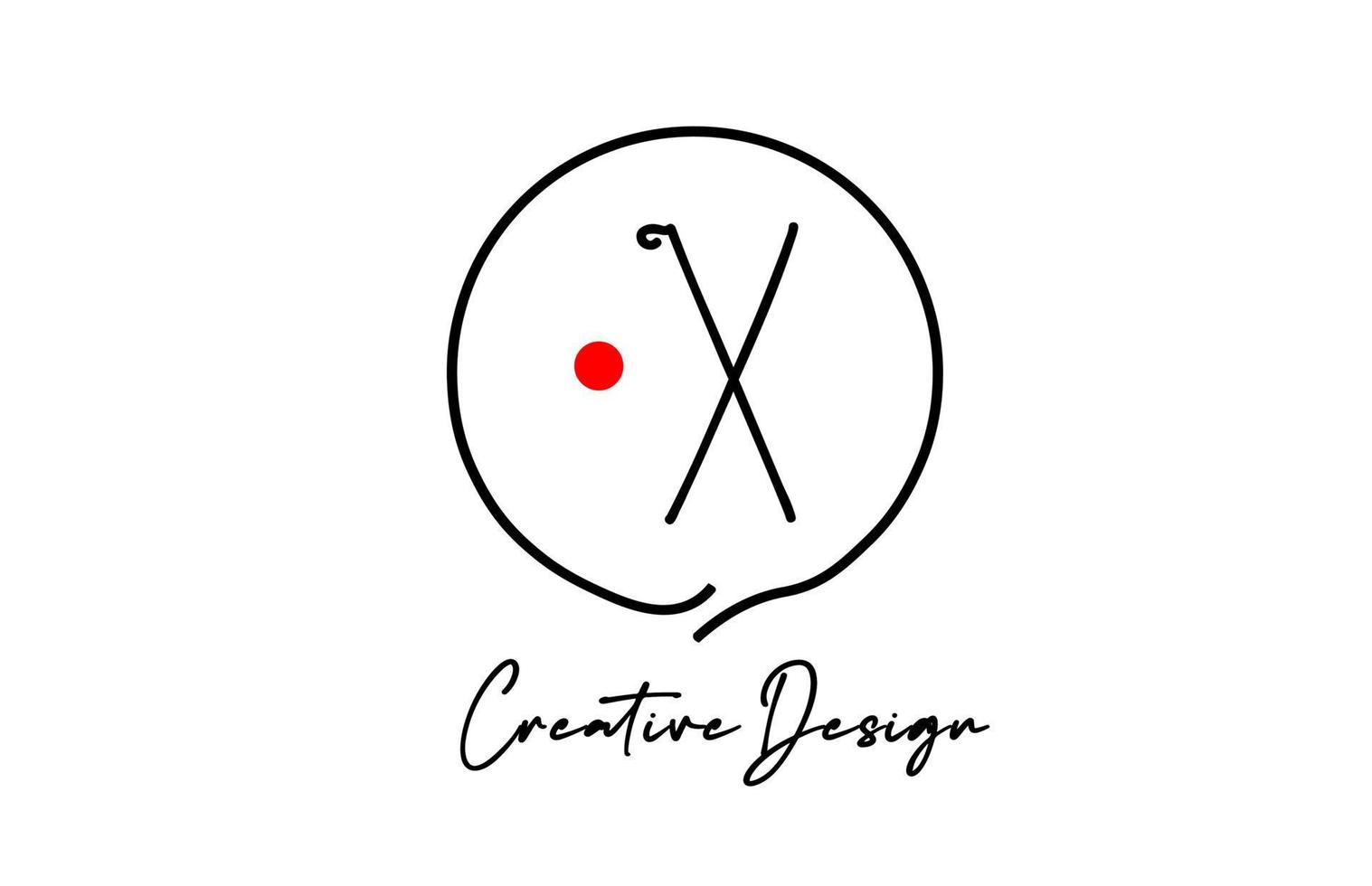 nero e bianca X alfabeto lettera logo icona design con linea rosso punto e Vintage ▾ stile. creativo modello per attività commerciale e azienda vettore