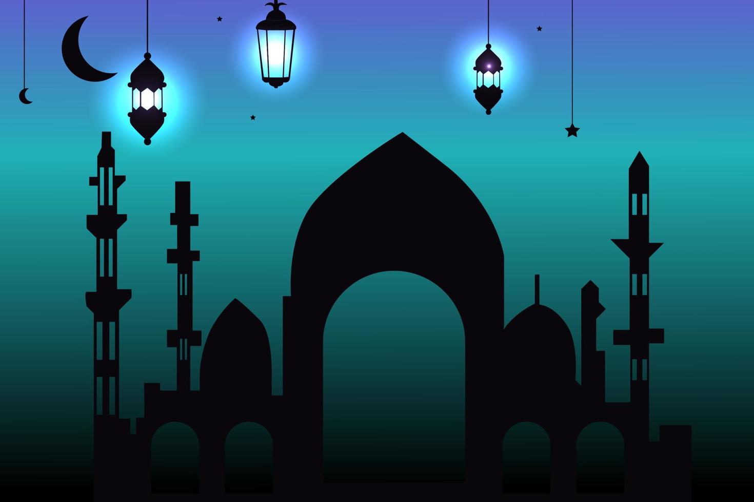 3d bandiera vettore Ramadan kareem moschea, lanterna, elemento, ornamento Ramadan sfondo