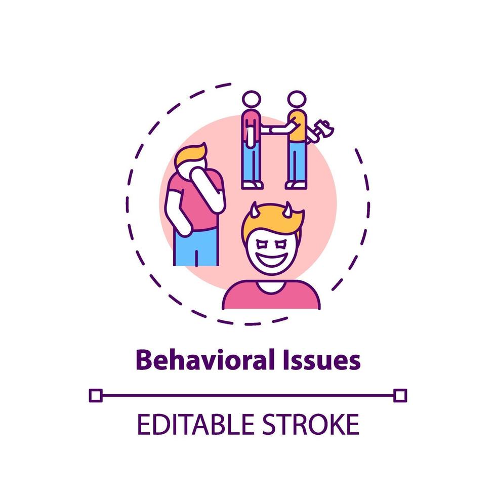 icona di concetto di problemi comportamentali vettore