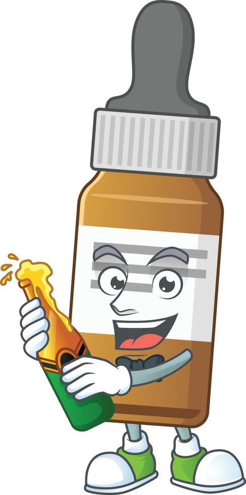 liquido bottiglia cartone animato personaggio vettore