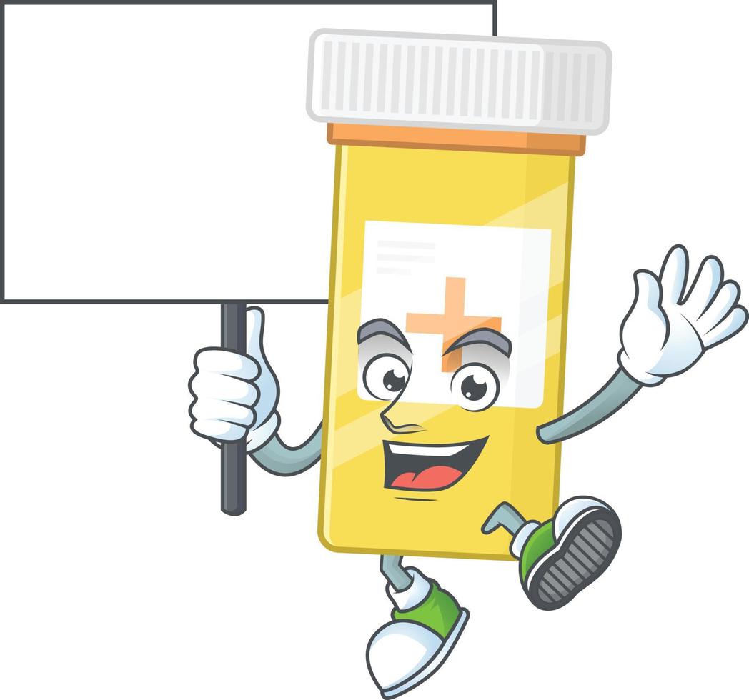 medicina bottiglia cartone animato personaggio vettore