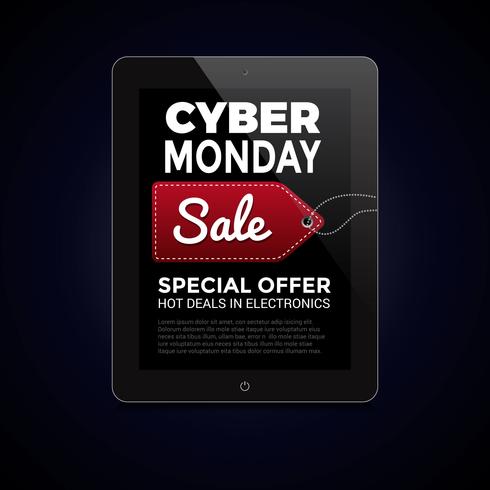 Tablet Cyber Monday vettore