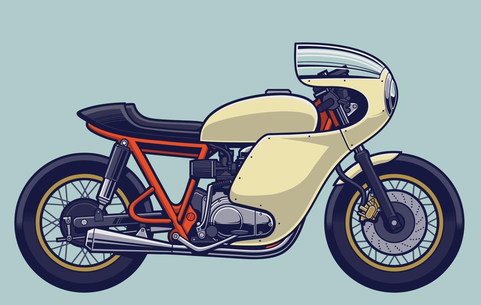 moto d'epoca cafe racer bike vettore