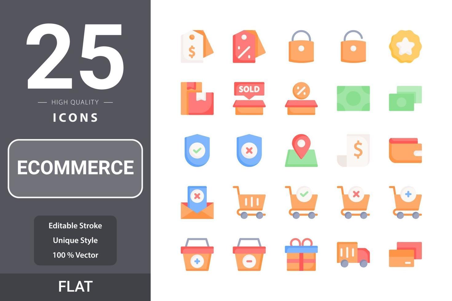 ecommerceicon pack per il design del tuo sito web, logo, app, ui. icona di e-commerce design piatto vettore