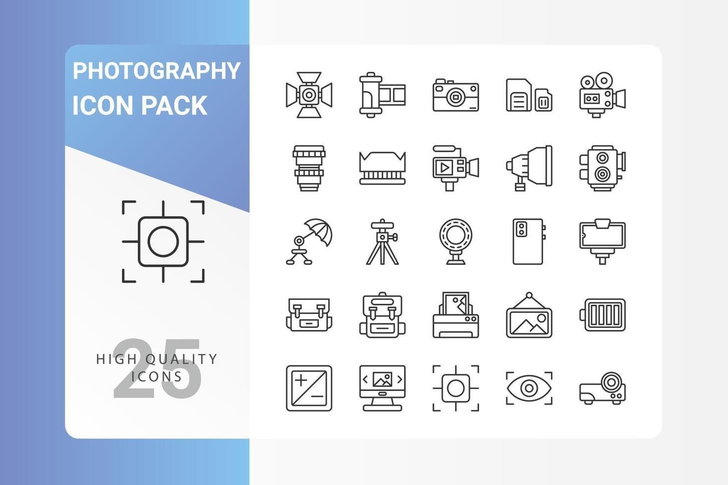 icon pack di fotografia per il design del tuo sito web, logo, app, ui vettore