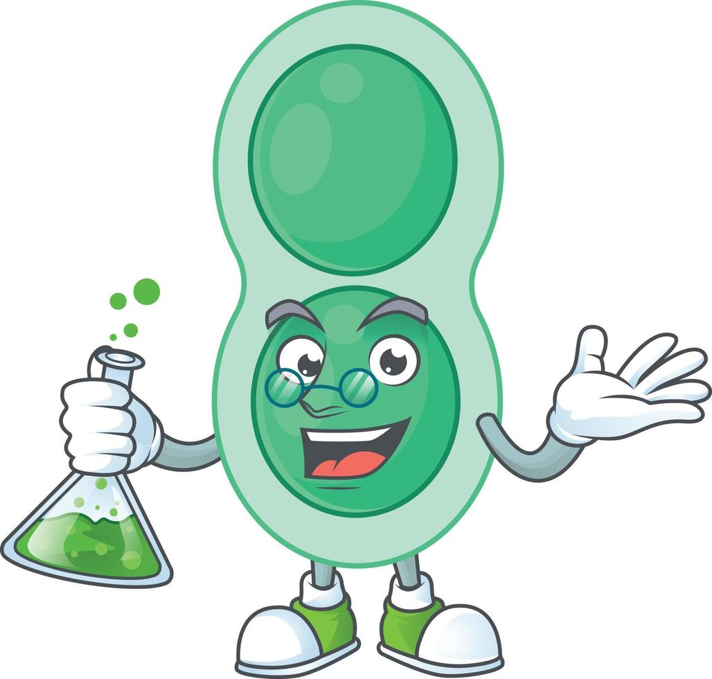 cartone animato personaggio di verde streptococco polmonite vettore