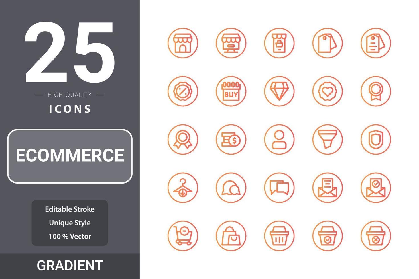 icon pack di e-commerce per il design del tuo sito web, logo, app, ui vettore