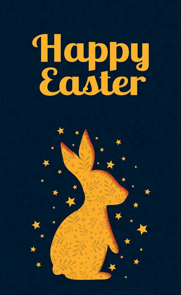 coniglietto di Pasqua astratto con ornamento, buona Pasqua - illustrazione vettoriale