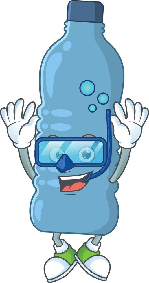 minerale bottiglia cartone animato personaggio vettore