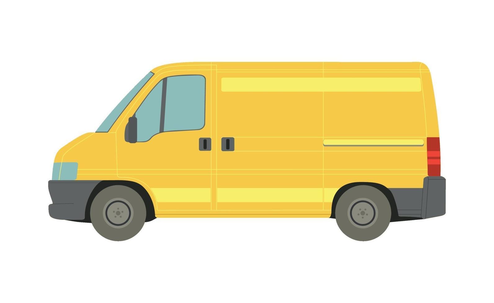 grande furgone giallo su sfondo bianco - vettore