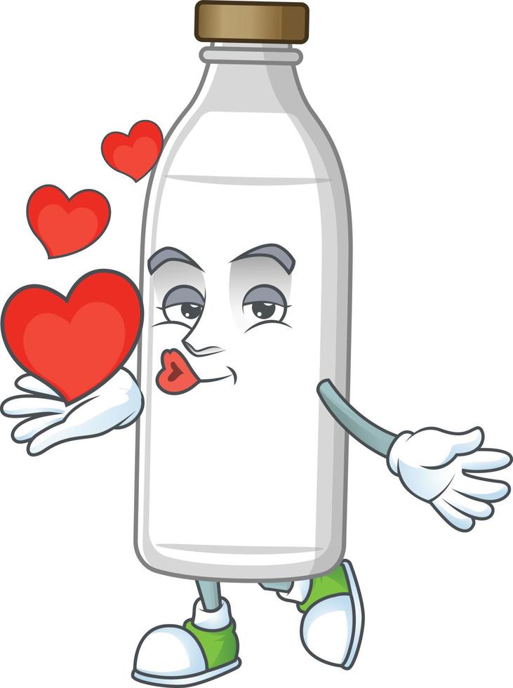 latte bottiglia cartone animato personaggio vettore