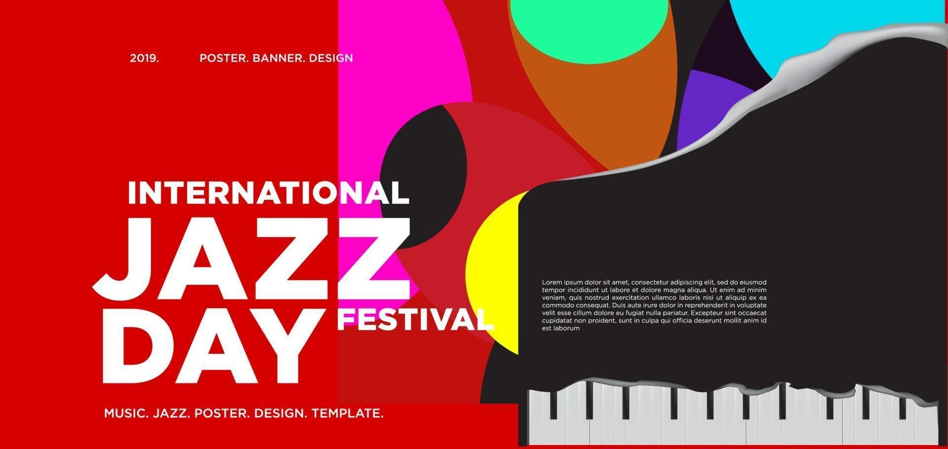 vettore colorato internazionale jazz giorno banner design
