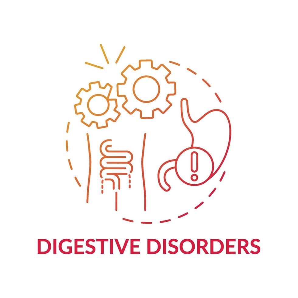 icona del concetto di disturbi digestivi vettore