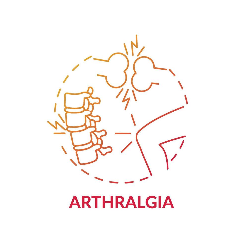 icona del concetto di artralgia vettore