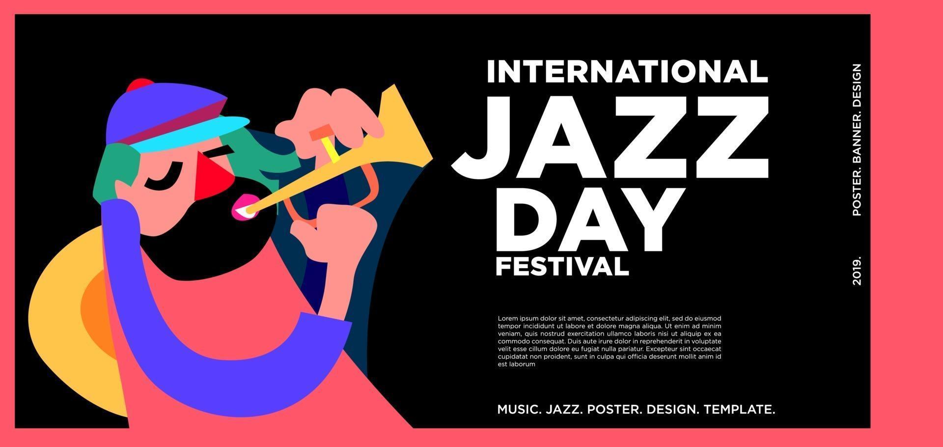 vettore colorato internazionale jazz giorno banner design