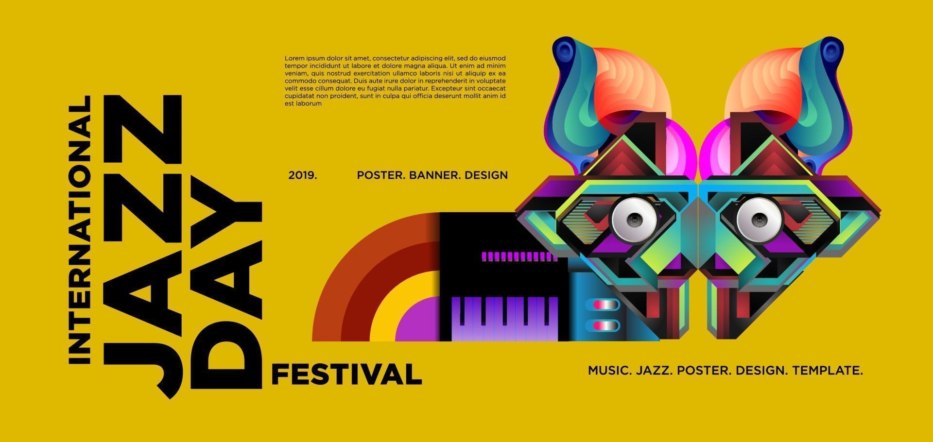 vettore colorato internazionale jazz giorno banner design