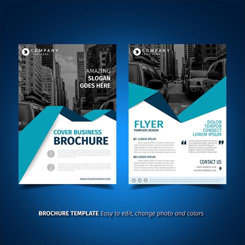 Design brochure blu vettore