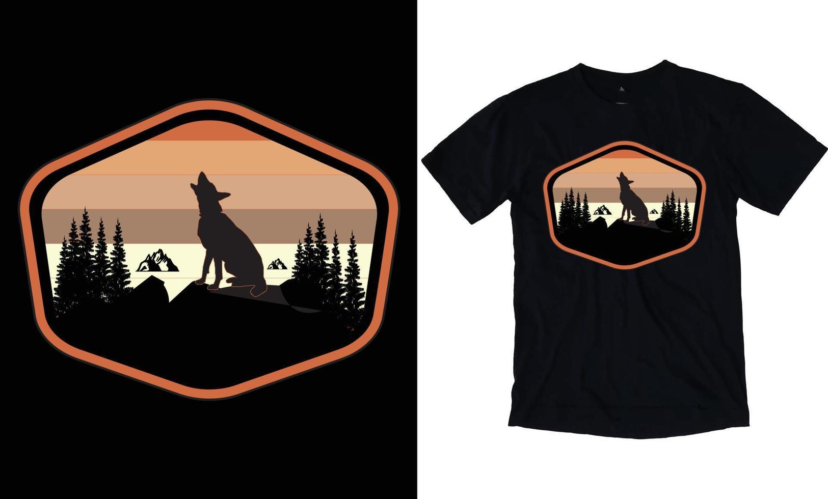 design t-shirt da montagna vettore