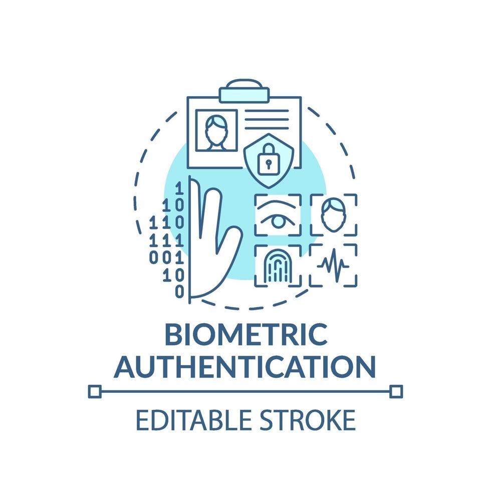 icona del concetto di autenticazione biometrica vettore