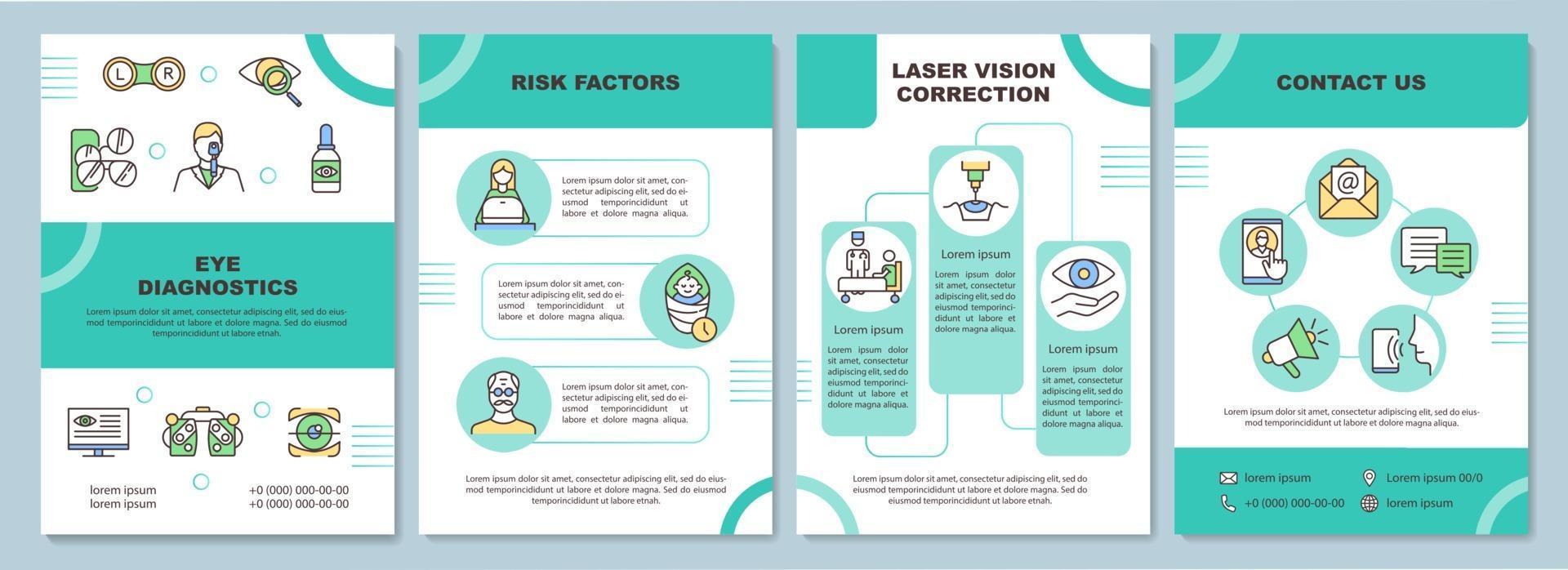 modello di brochure per la diagnostica dell'occhio vettore