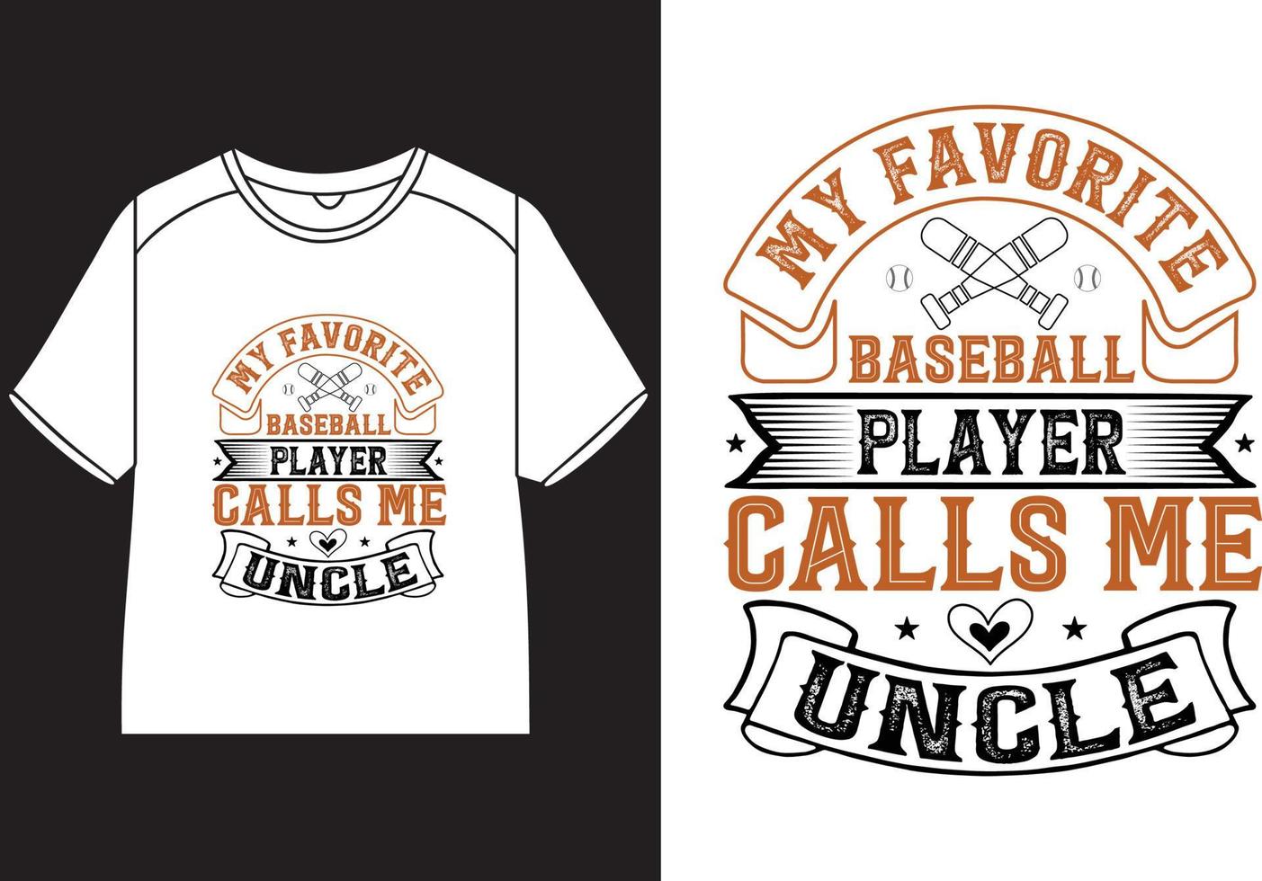 mio preferito baseball giocatore chiamate me zio maglietta design vettore