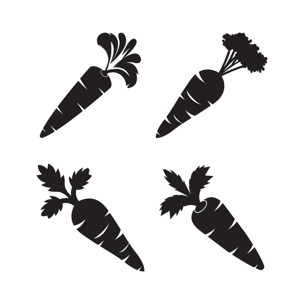 fresco carota verdura icona, logo vettore illustrazione design modello.