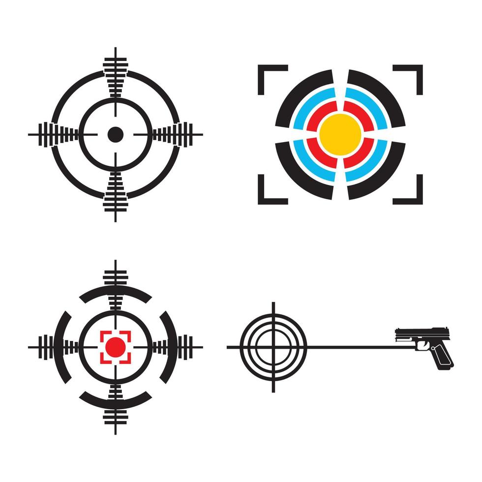 pistola bersaglio icona vettore illustrazione modello design