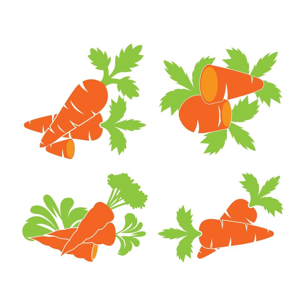 fresco carota verdura icona, logo vettore illustrazione design modello.