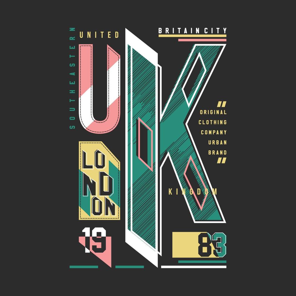 UK Londra lettering astratto grafico, tipografia vettore, t camicia design illustrazione, bene per pronto Stampa, e altro uso vettore