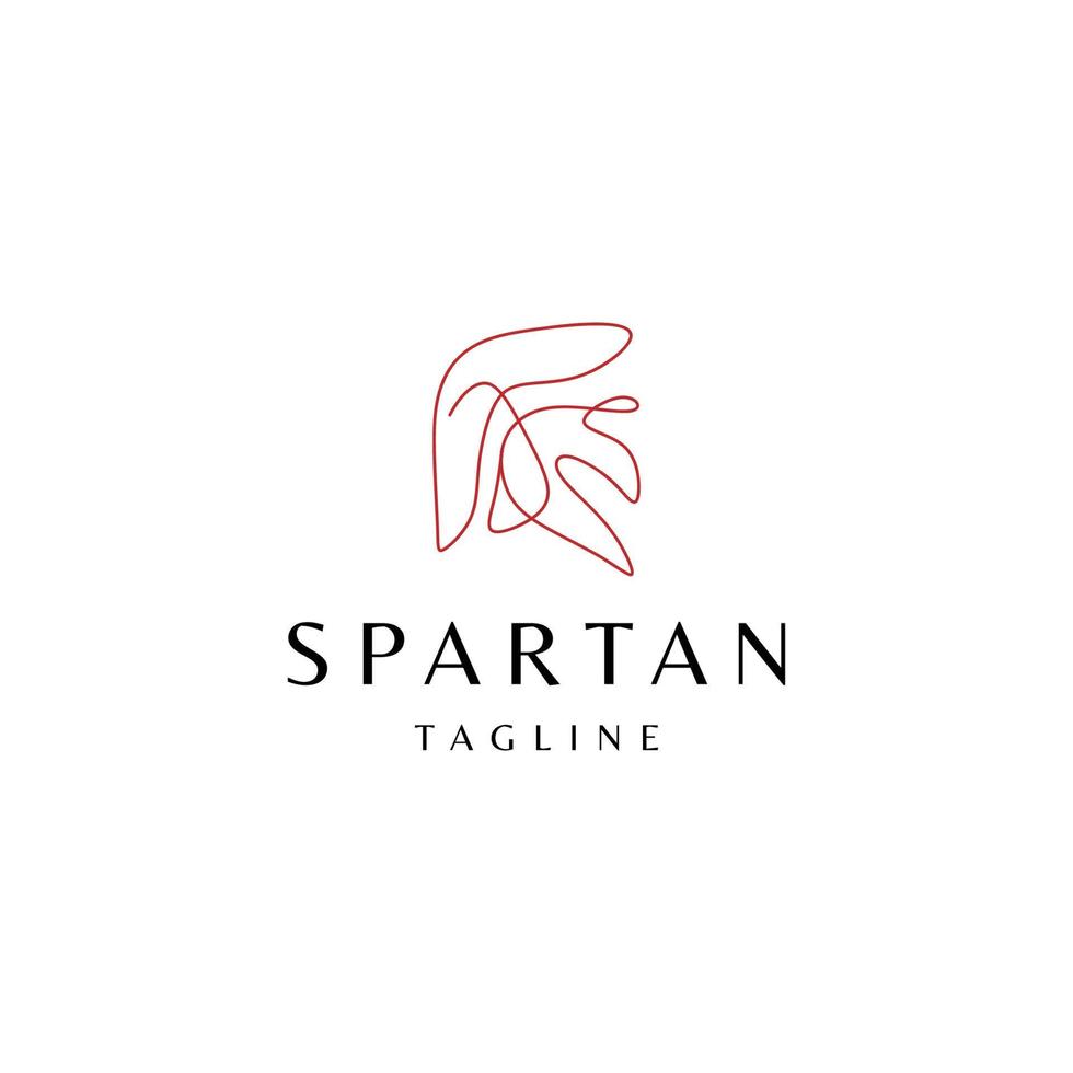 spartano linea arte logo design vettore