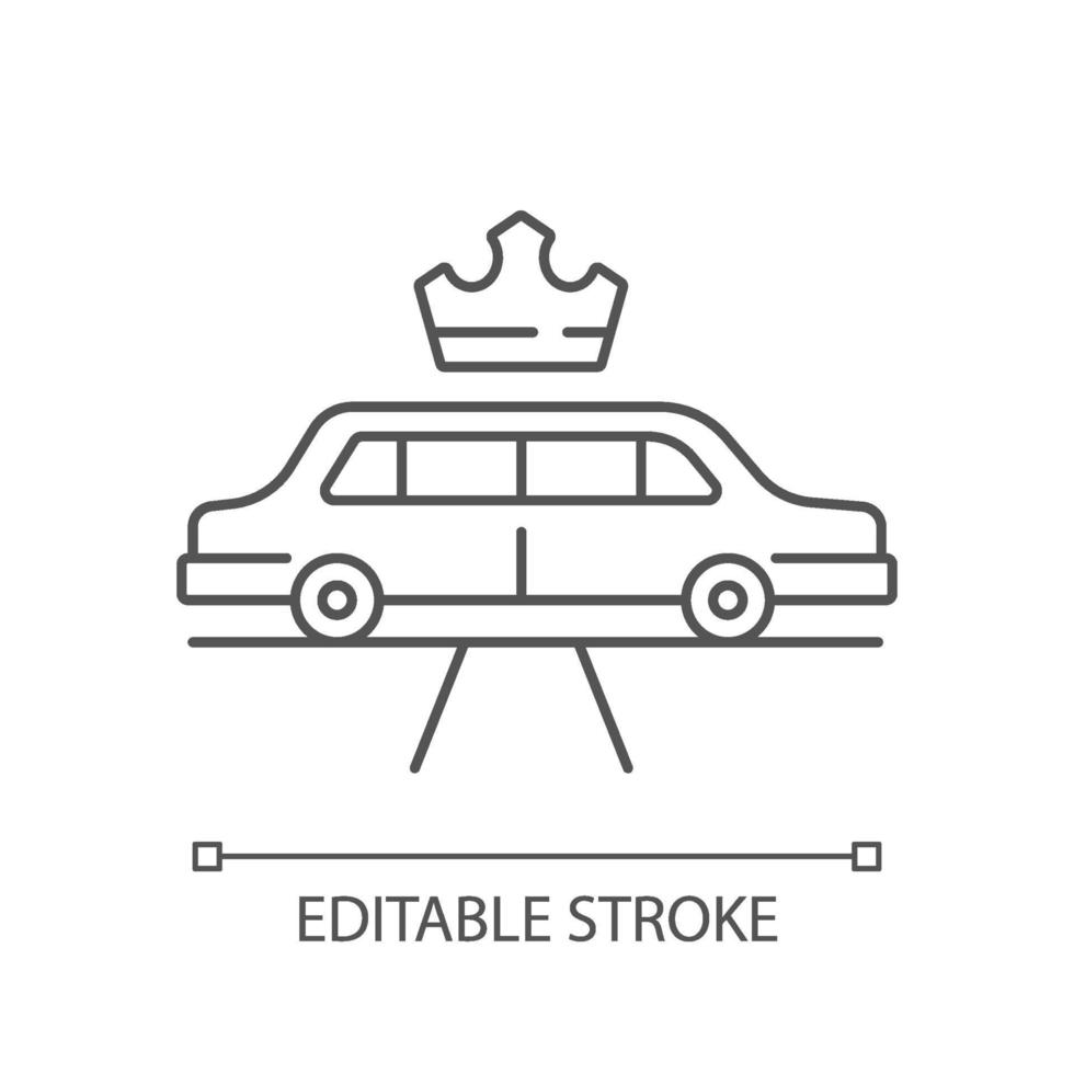icona lineare del servizio limousine vettore