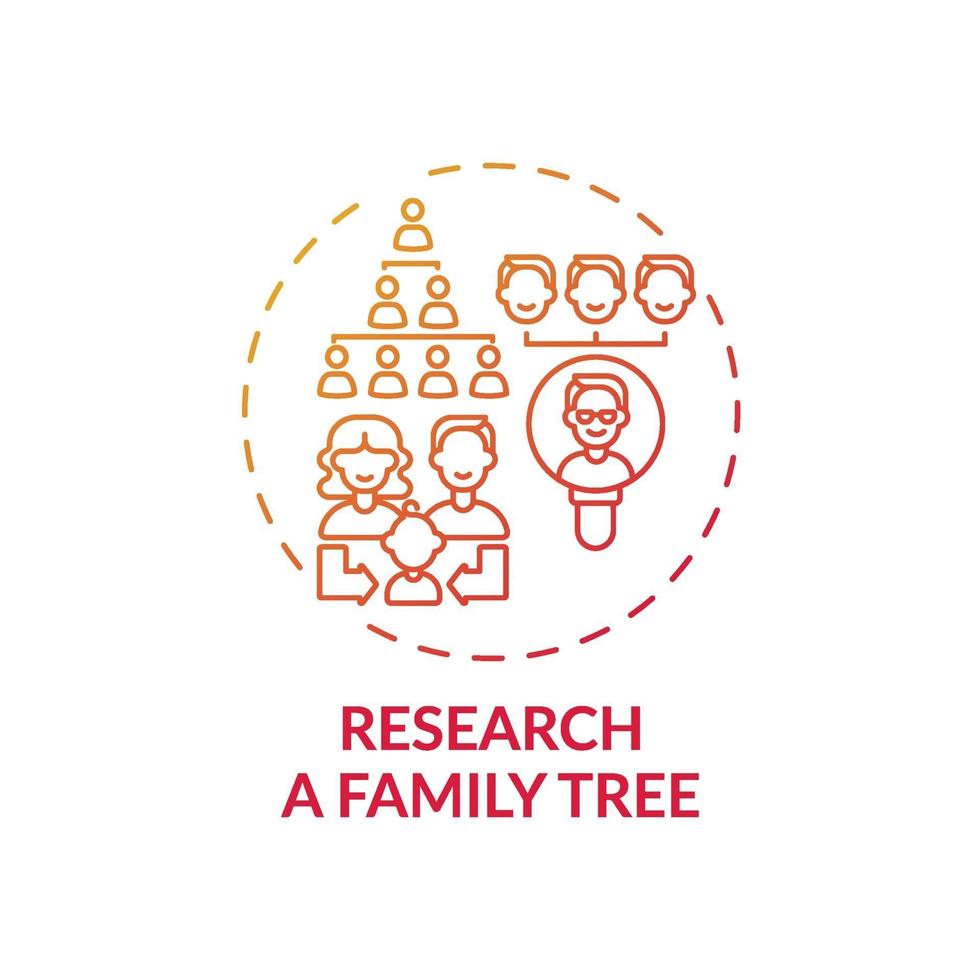 ricerca un'icona del concetto di albero genealogico vettore