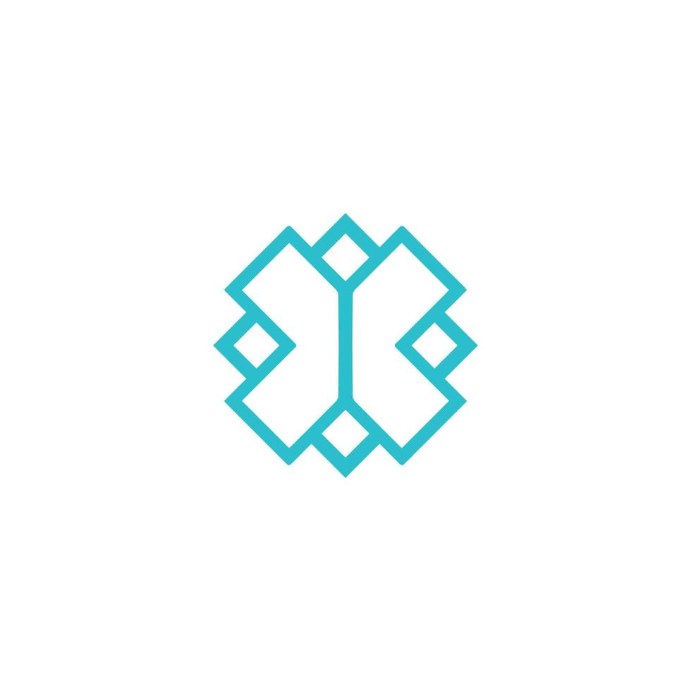 creativo X logo X icona orecchiabile semplice X logo vettore